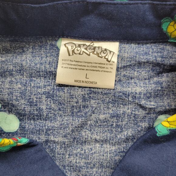 Pokémon Squirtle All Over Print Men's Button Up Shirt Size Large - Picture 5 of 5
